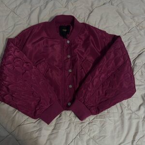 Maje Deep Red Bomber Jacket